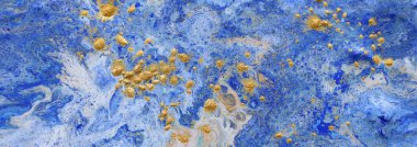 Soyut mermerleştirilmiş etki arka plan. Mavi yaratıcı renkler. Altın ilavesi ile güzel boya. Afiş