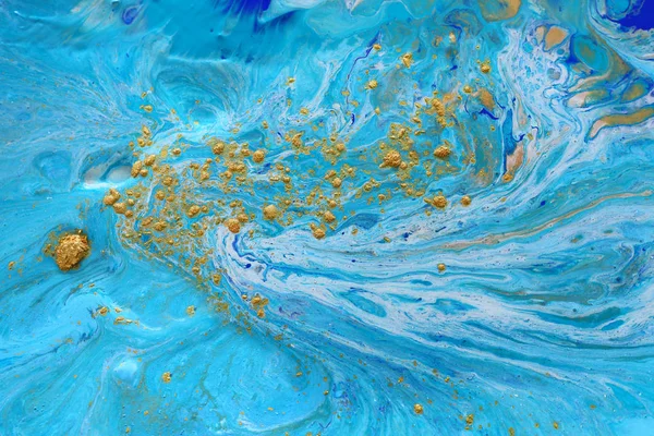 추상 대리석 효과 배경입니다. 블루 크리에이티브 컬러. 골드의 추가와 아름 다운 페인트 — 스톡 사진
