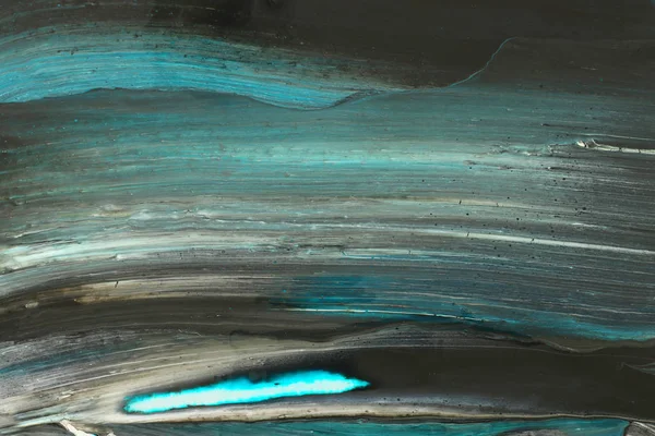 Abstraktní marblerovaný efekt. Modrá, zelená, mátová a černá kreativní barva. Krásná malba s přídavkem zlata — Stock fotografie