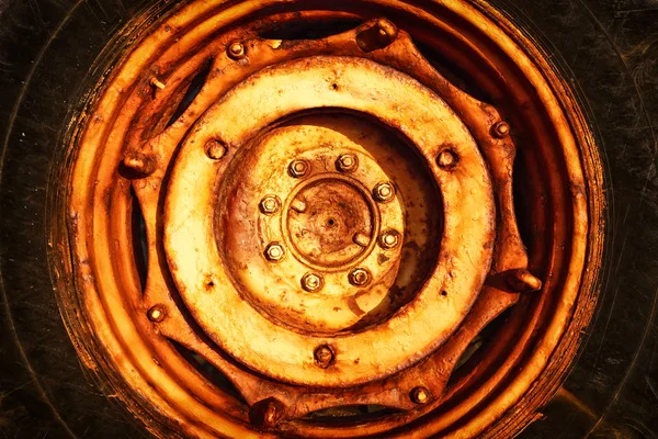 Photo abstraite de roue métallique rouillée — Photo