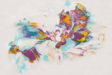 Soyut marbleized etkisi arka plan fotoğraf. nane, pembe, beyaz, sarı ve mor yaratıcı renkler. Güzel boya.