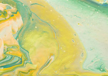 Soyut marbleized etkisi arka plan. sarı, beyaz ve yeşil yaratıcı renkler. Güzel boya