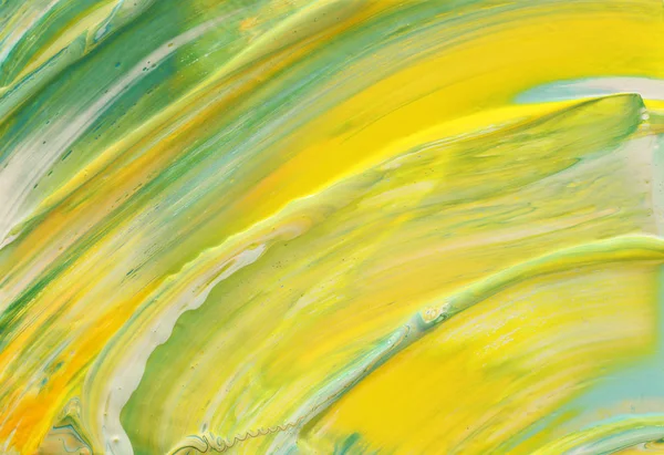 Abstract marbleized effect background. yellow, white and green creative colors. Beautiful paint — Stock Photo, Image