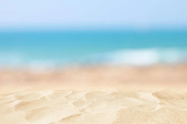 Yaz deniz arka plan kopya alanı ile önünde boş kum plaj — Stok fotoğraf