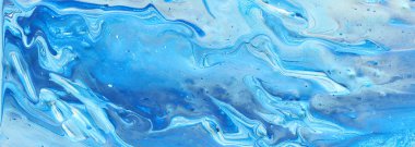 Soyut marbleized etkisi arka plan fotoğraf. Mavi, nane ve beyaz yaratıcı renkler. Güzel boya. Afiş