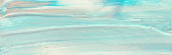 추상 대리석 효과 배경의 사진. 블루, 민트, 화이트 크리에이티브 컬러. 아름다운 페인트. 배너 — 스톡 사진