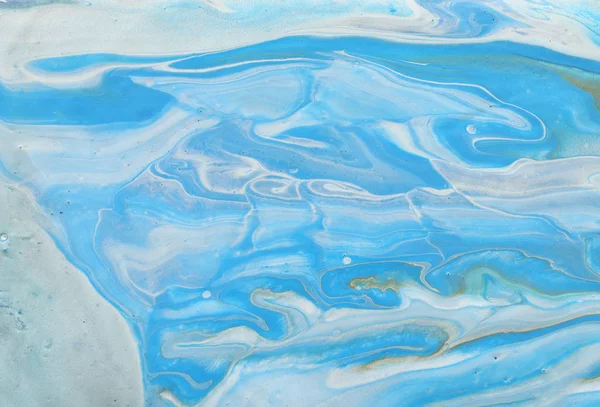 Fotózás absztrakt marbleized hatás háttér. Kék-fehér kreatív színeket. Gyönyörû festék. — Stock Fotó