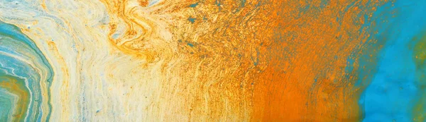 Фотография абстрактного мраморного фона эффекта. золотые, желтые, синие и зеленые креативные цвета. Красивая краска. banner — стоковое фото