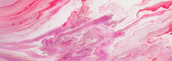 抽象的な大理石の効果の背景の写真。赤、ピンク、白のクリエイティブな色。美しいペンキバナー。バナー — ストック写真