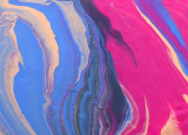 抽象的な大理石の効果の背景の写真。ブルー、ピンク、パープルのクリエイティブカラー。美しい塗料 — ストック写真