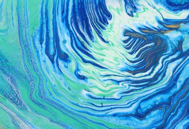 soyut mermerleştirilmiş etki arka plan fotoğraf. Mavi, nane, altın ve beyaz yaratıcı renkler. Güzel boya.