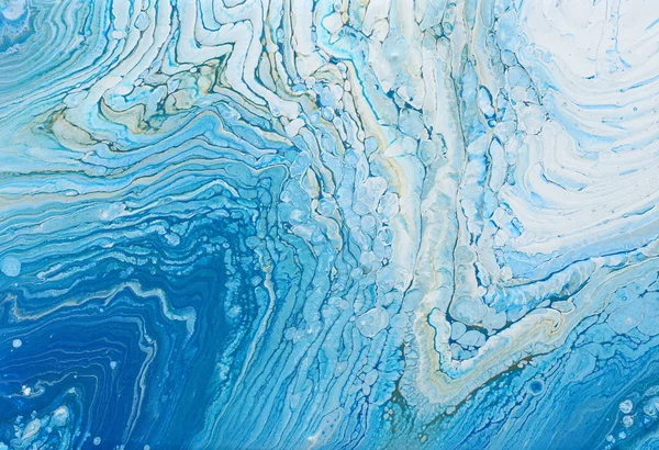 Fotózás absztrakt marbleized hatás háttér. Kék arany és fehér kreatív színeket. Gyönyörû festék — Stock Fotó