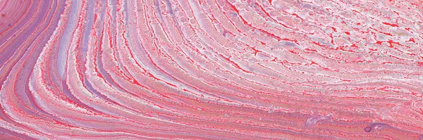 추상 대리석 효과 배경의 사진. 빨간색, 분홍색 및 흰색 창조적 인 색상. 아름다운 페인트. 배너 — 스톡 사진