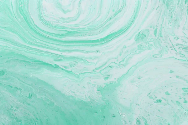 Fotografi av abstrakt marbleized effekt bakgrund. Mint, grönt och vitt kreativa färger. Vacker färg. Banner — Stockfoto