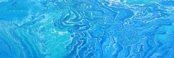 Fotografía de fondo efecto marmolizado abstracto. colores creativos azules y blancos. Hermosa pintura. banner — Foto de Stock