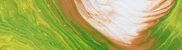 抽象大理石效果背景的摄影。棕色、橙色、绿色和白色创意颜色。美丽的油漆 — 图库照片