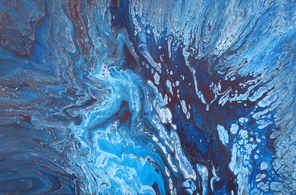 抽象的な大理石の効果の背景の写真。青と白の創造的な色。美しい塗料 — ストック写真