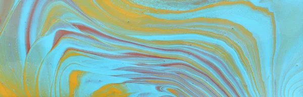 Fotografi av abstrakt marbleized effekt bakgrund. Blå, guld och turkos kreativa färger. Vacker färg. Banner — Stockfoto
