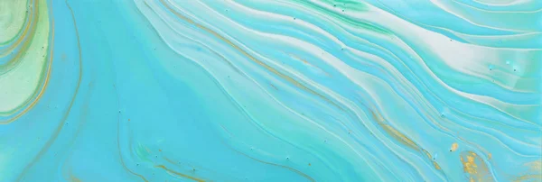 Fotografi av abstrakt marbleized effekt bakgrund. Blå, guld och turkos kreativa färger. Vacker färg. Banner — Stockfoto