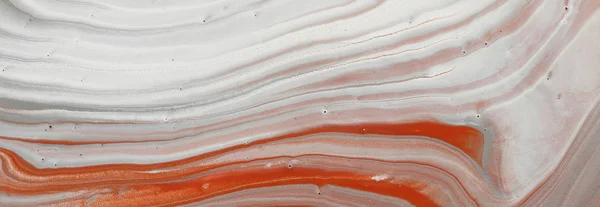 Fotografování abstraktního, marbleizovaného efektu. hnědé, oranžové, šedé a bílé tvůrčí barvy. Nádherná barva. Banner — Stock fotografie