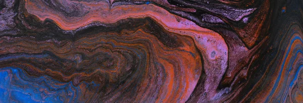 Fondo efecto marmolizado abstracto. colores creativos púrpura, azul y negro. banner —  Fotos de Stock