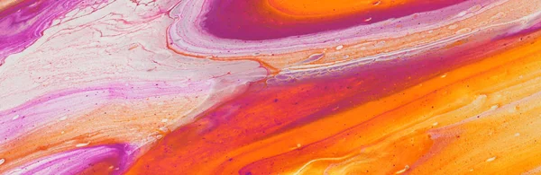 추상 대리석 효과 배경의 사진. 빨간색, 분홍색, 주황색 및 흰색 의 창조적 인 색상. 아름다운 페인트. 배너 — 스톡 사진