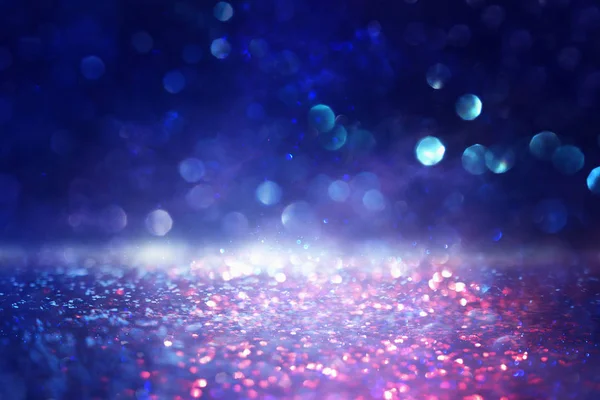 Blackground of abstract glitter lights. blue, gold and black. de focused — Stock Photo, Image