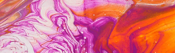 Fotografia de fundo efeito marbleized abstrato. vermelho, rosa, laranja e branco cores criativas. Tinta bonita. banner — Fotografia de Stock