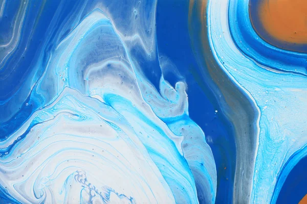 Fotózás absztrakt marbleized hatás háttér. Kék, menta és fehér kreatív színeket. Gyönyörû festék — Stock Fotó