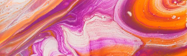 Fotografia de fundo efeito marbleized abstrato. vermelho, rosa, laranja e branco cores criativas. Tinta bonita. banner — Fotografia de Stock