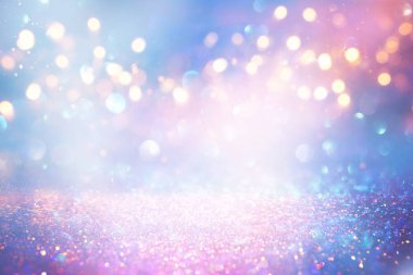 soyut glitter ışıkları niçin kara zemin. mavi, pembe, altın ve gümüş. de odaklı