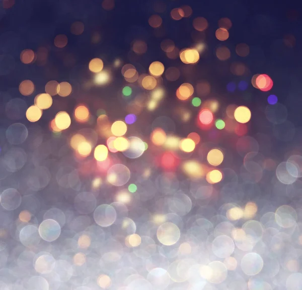 Blackground of abstract glitter lights. blue, gold and black. de focused — Stock Photo, Image