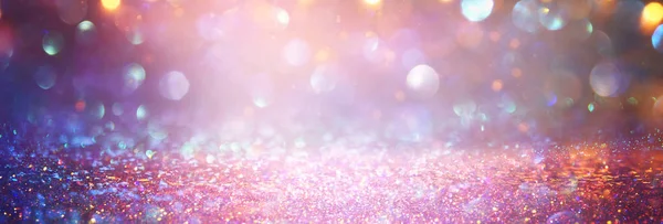 Background of abstract red, gold and purple glitter lights. defo — Stock Photo, Image