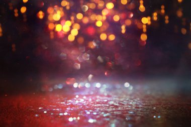 soyut Kırmızı glitter ışıkları arka plan. defokus