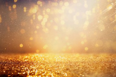soyut glitter ışıkları niçin kara zemin. altın ve gümüş. de odaklı