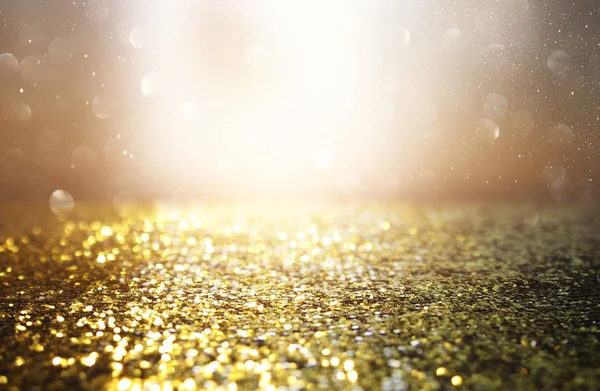Background of abstract glitter lights. silver and gold. de-focused. — Stock Photo, Image