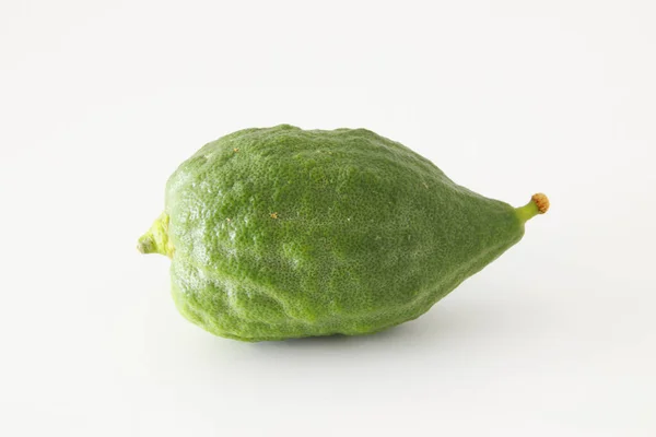 Religie beeld van Joodse Festival van Sukkot. Traditioneel symbool een van de vier soorten: citron (Etrog). witte achtergrond — Stockfoto