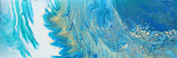Художественная фотография абстрактного мраморного фона эффекта. бирюзовые, синие и золотые креативные цвета. Красивая краска. banner — стоковое фото