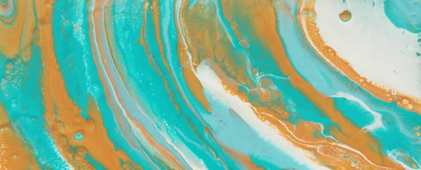 Photography of abstract marbleized effect background. turquoise, gold, blue and white creative colors. Beautiful paint. banner — Stock Photo, Image