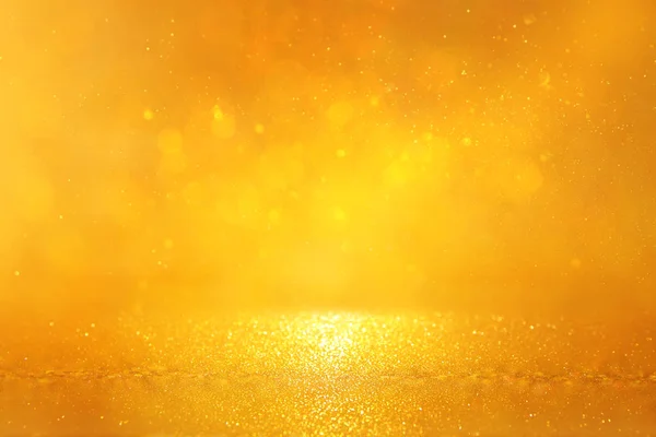 Background of gold glitter lights. de focused — Stock Photo, Image