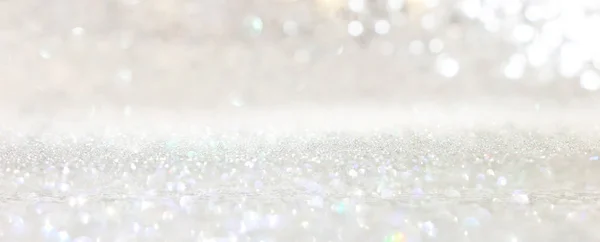 Abstrakt backgrounf av glitter Vintage Lights. Silver och vitt. de fokuserade. Banner — Stockfoto