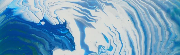 Fotografia de arte de fundo efeito marbleized abstrato. cores criativas azuis e brancas. Tinta bonita. banner — Fotografia de Stock