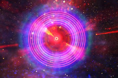 Soyut lens flare.konsept görüntü uzay veya zaman yolculuğu arka plan üzerinde koyu renkler ve parlak ışıklar