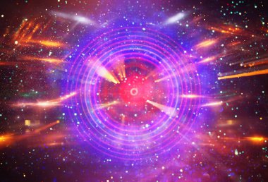 Soyut lens flare.konsept görüntü uzay veya zaman yolculuğu arka plan üzerinde koyu renkler ve parlak ışıklar