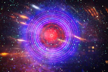 Soyut lens flare.konsept görüntü uzay veya zaman yolculuğu arka plan üzerinde koyu renkler ve parlak ışıklar
