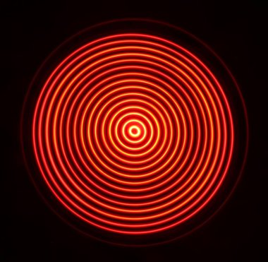 Neon daire ışığının soyut görüntüsü
