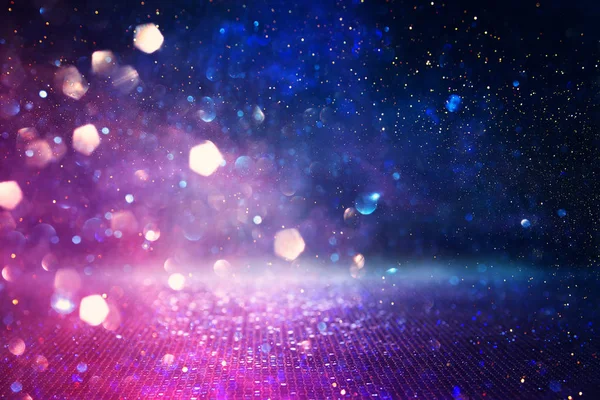 Abstract glitter pink, purple and blue lights background. de-focused — Stock Photo, Image