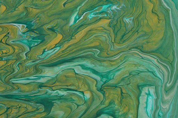抽象的な大理石の効果の背景のアート写真。エメラルドグリーン、ターコイズ、ゴールドのクリエイティブカラー。美しい塗料. — ストック写真