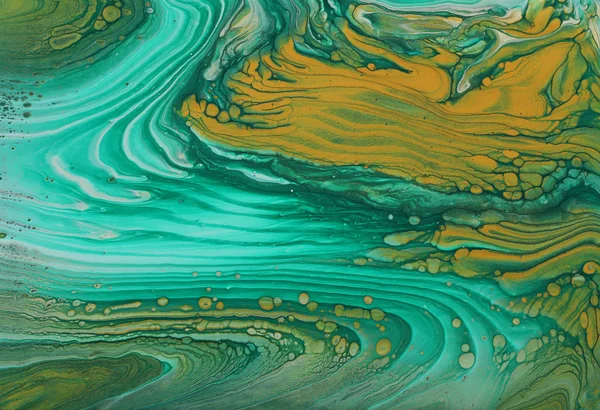 Arte fotografía de fondo efecto marmolizado abstracto. verde esmeralda, turquesa y oro colores creativos. Hermosa pintura . — Foto de Stock