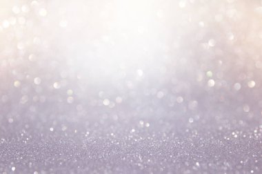 glitter vintage ışıkları soyut backgrounf . gümüş ve beyaz. de-odaklı